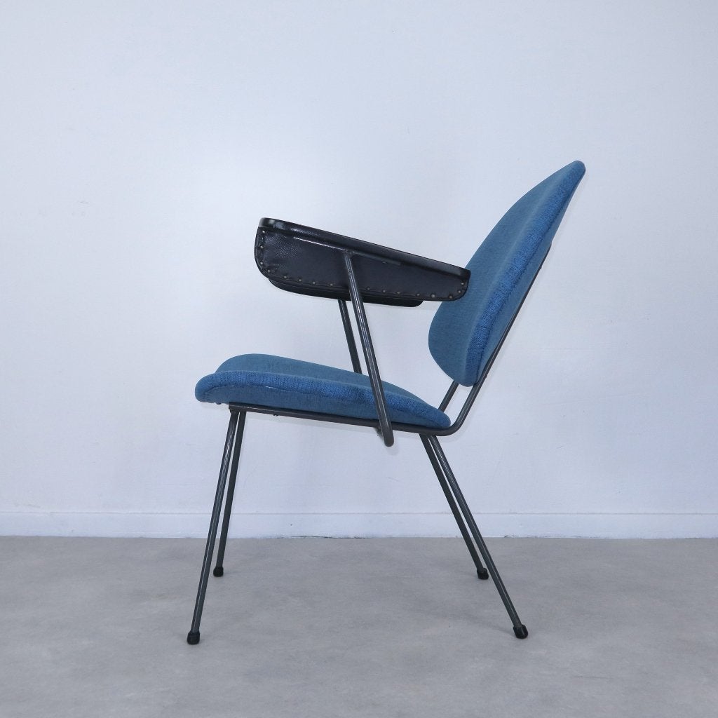 armstoelen Gispen Kembo petrol blauw 50s 60s, Ophalen, Gebruikt, Minder dan 75 cm, -