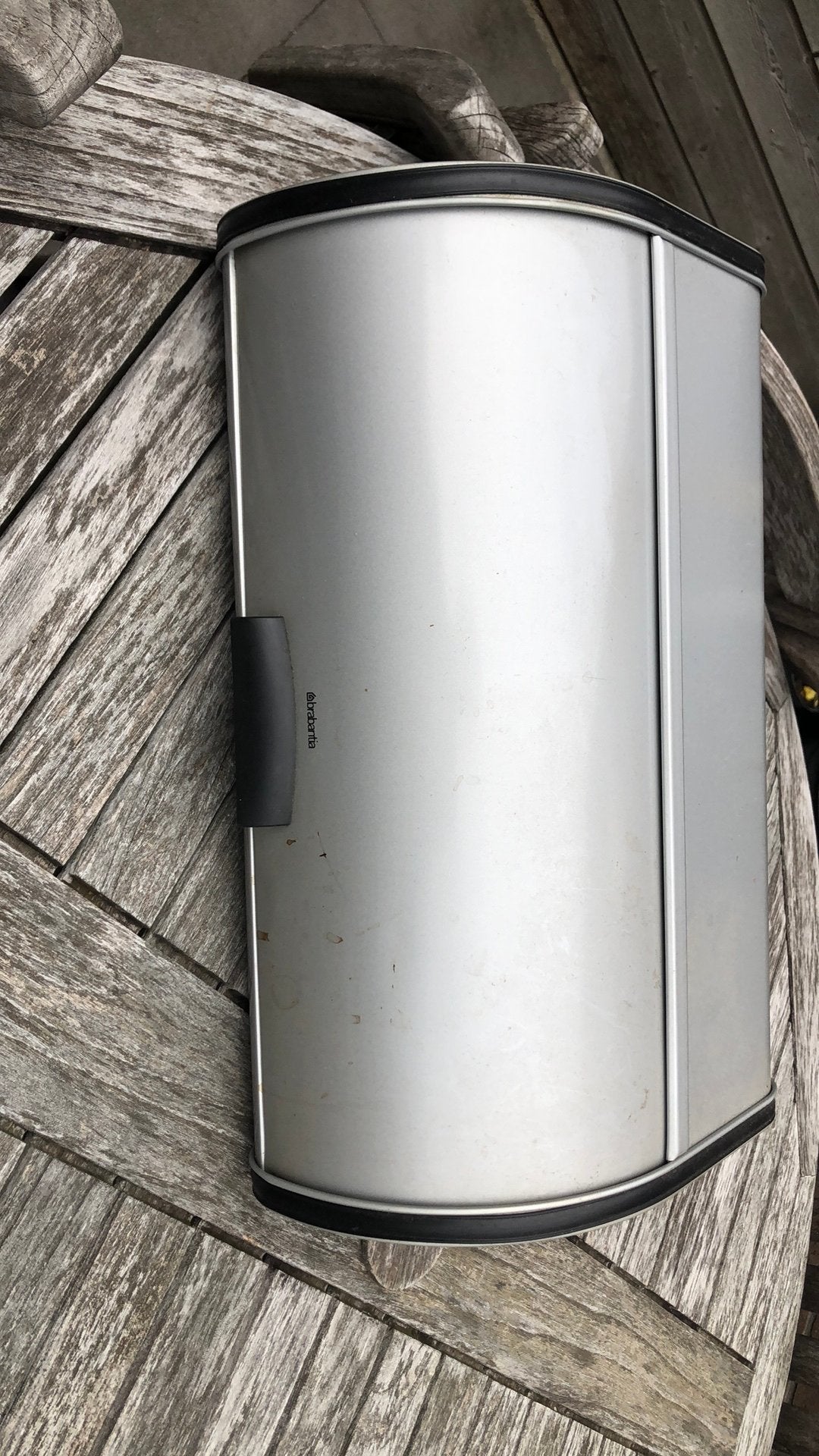 Brabantia rollende broodtrommel, Ophalen, Gebruikt, Aluminium, Met deksel