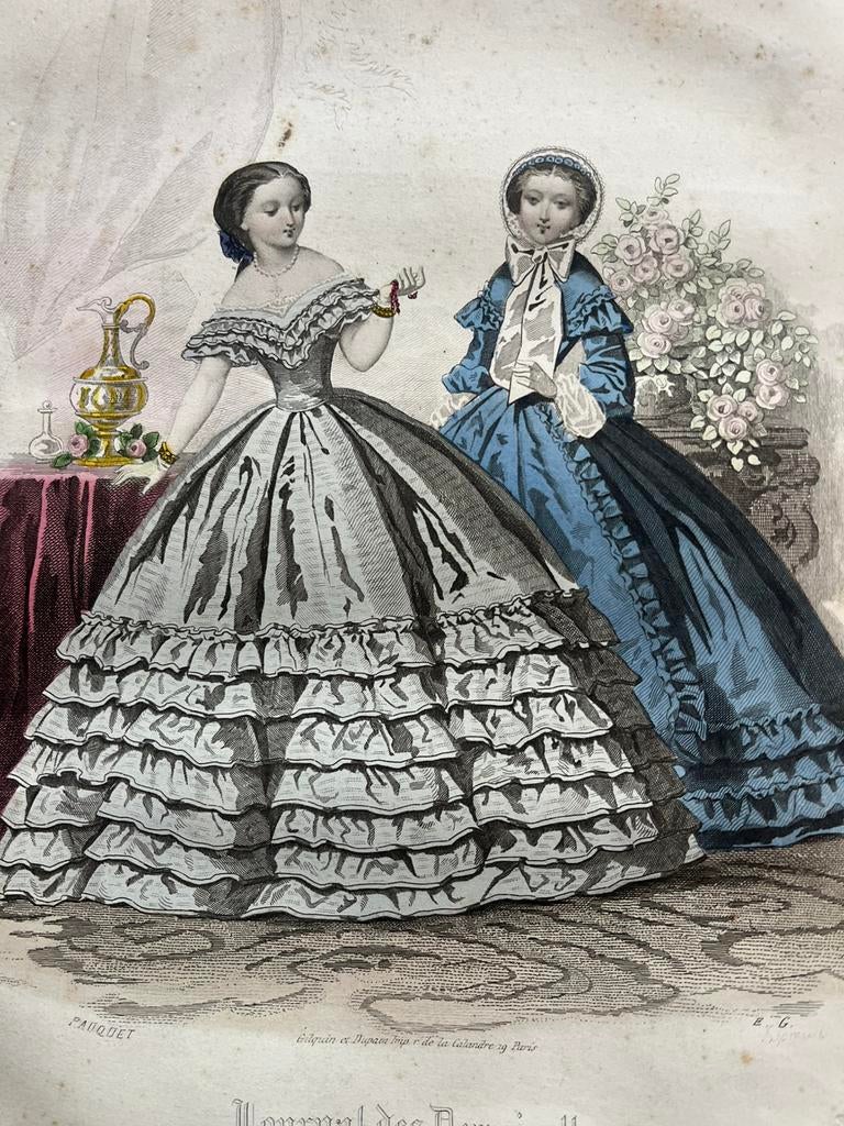 Laure Noël: staalgravures mode 1860, Ophalen of Verzenden