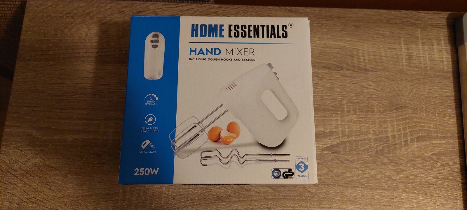 Home Essentials Handmixer 250W - Nieuw in doos, Ophalen of Verzenden, Nieuw, 3 snelheden of meer