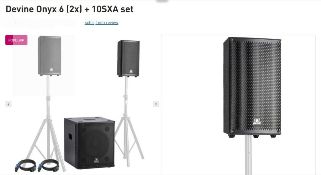 Devine Onyx 6 (2x) + 10SXA set, Ophalen