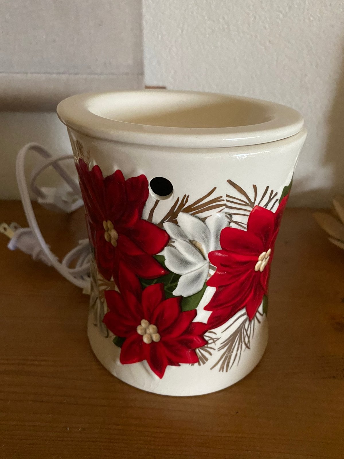 Elektrische wax- melt met kerstroos - origineel uit USA, Ophalen of Verzenden, Zo goed als nieuw