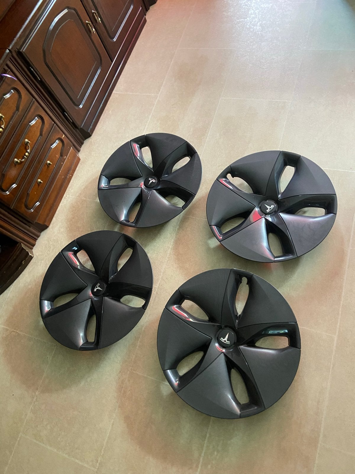 Tesla Model 3 Aero Wielkappen (Set van 4), Ophalen of Verzenden, Zo goed als nieuw