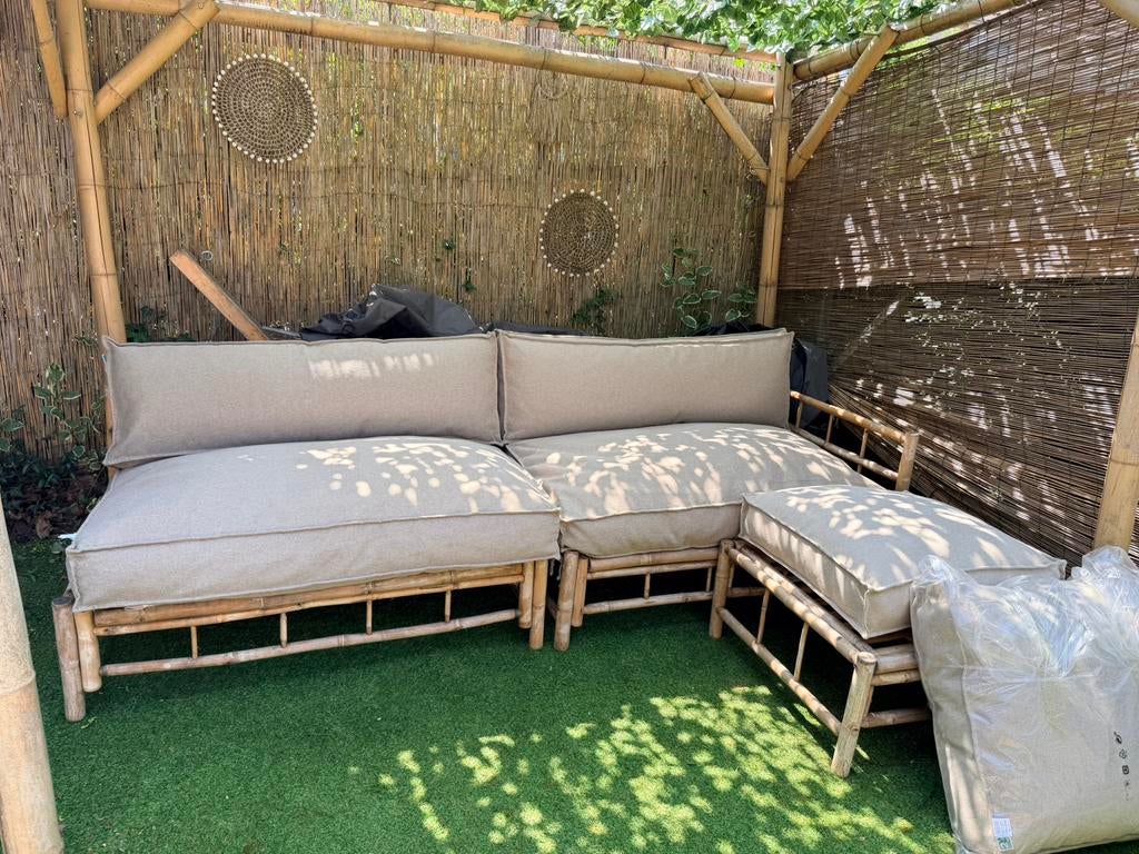 Loungekussens / palletkussens waterafstotend grijs/beige, Ophalen, Zo goed als nieuw