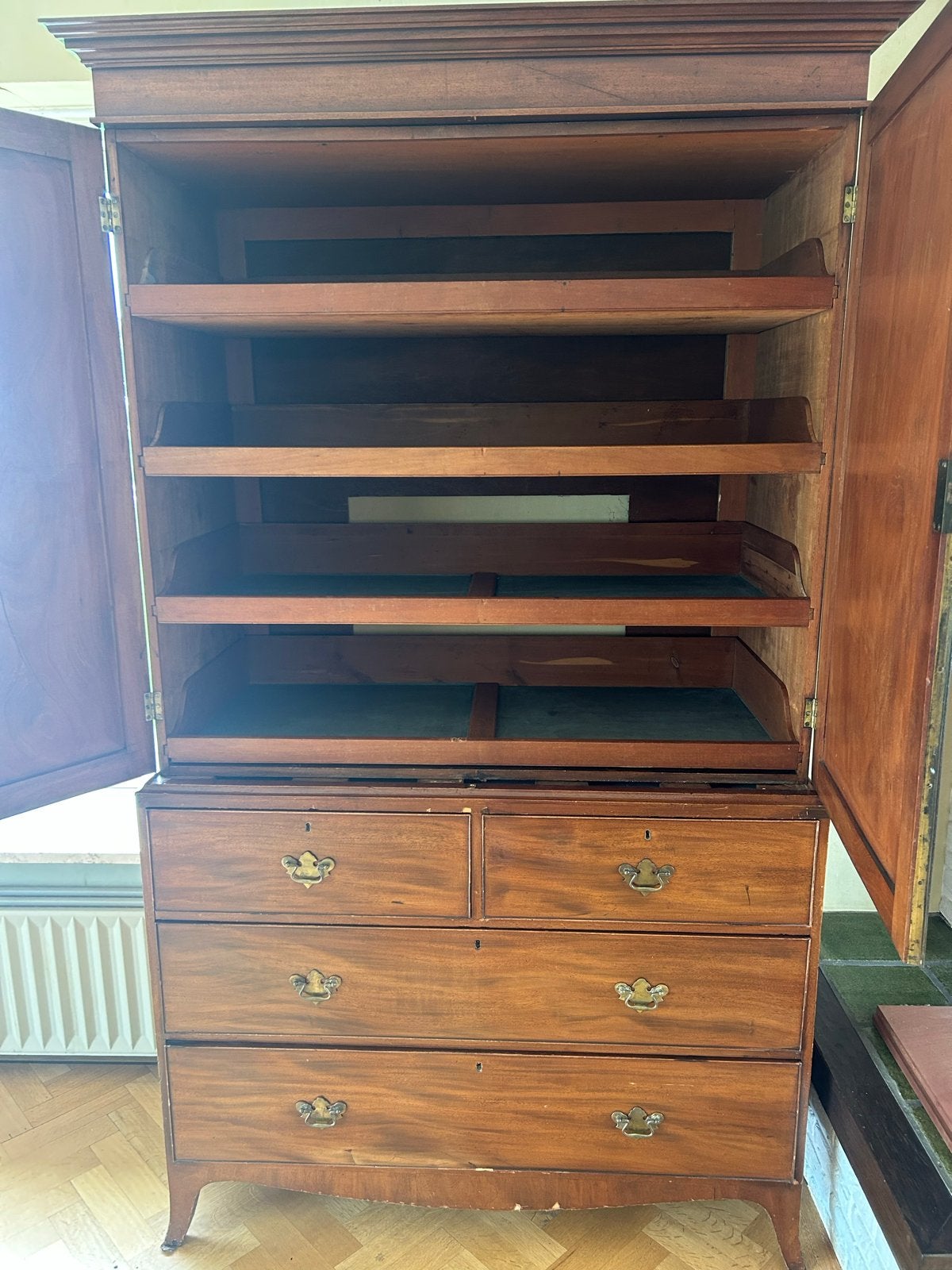 Antiek Engels mahoniehouten kabinet, ca. 1820, Antiek en Kunst, Ophalen