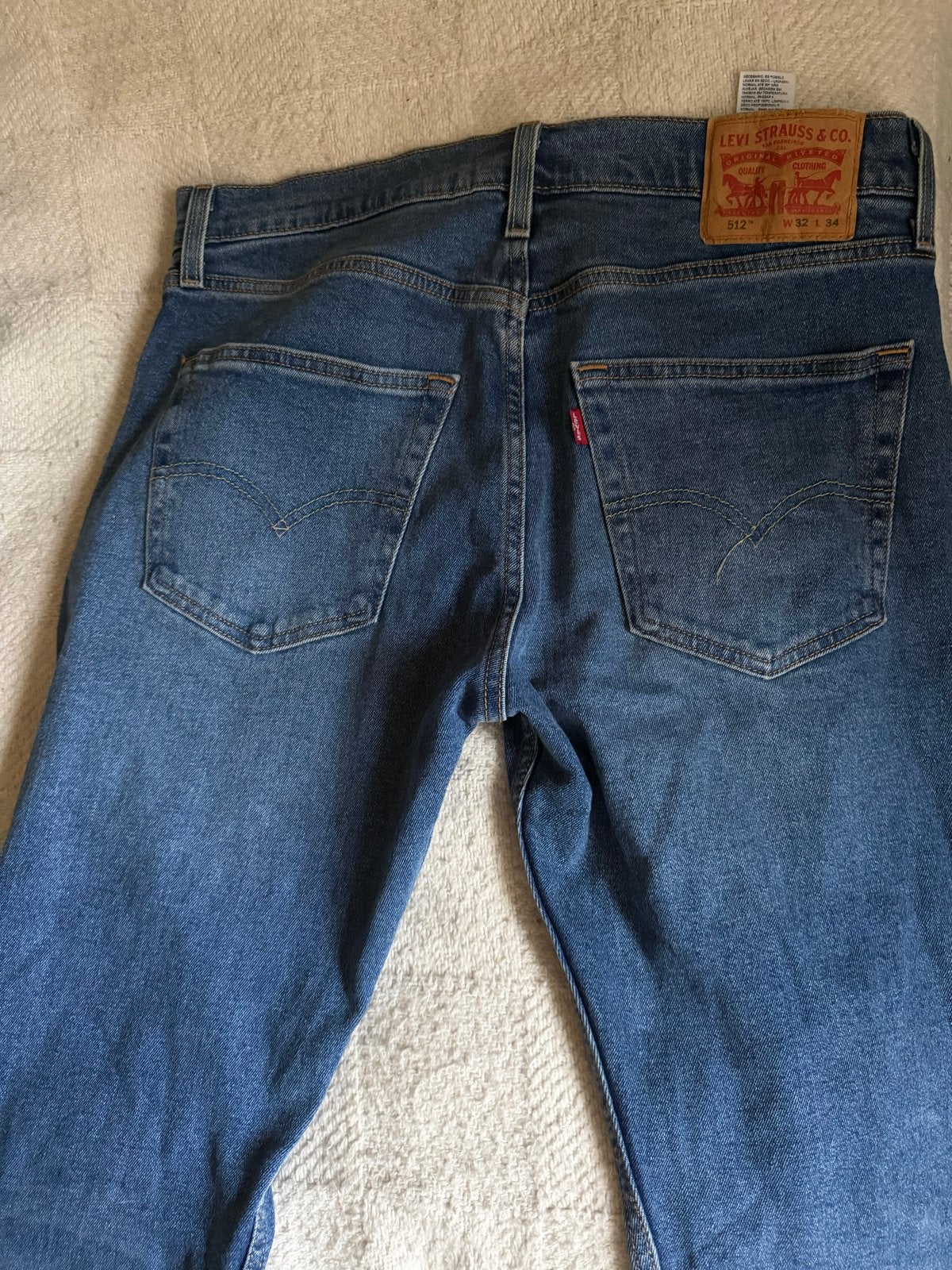 Levi's 512 Slim Taper Jeans - W32 L34, Ophalen of Verzenden, Zo goed als nieuw, Blauw, W32 (confectie 46) of kleiner