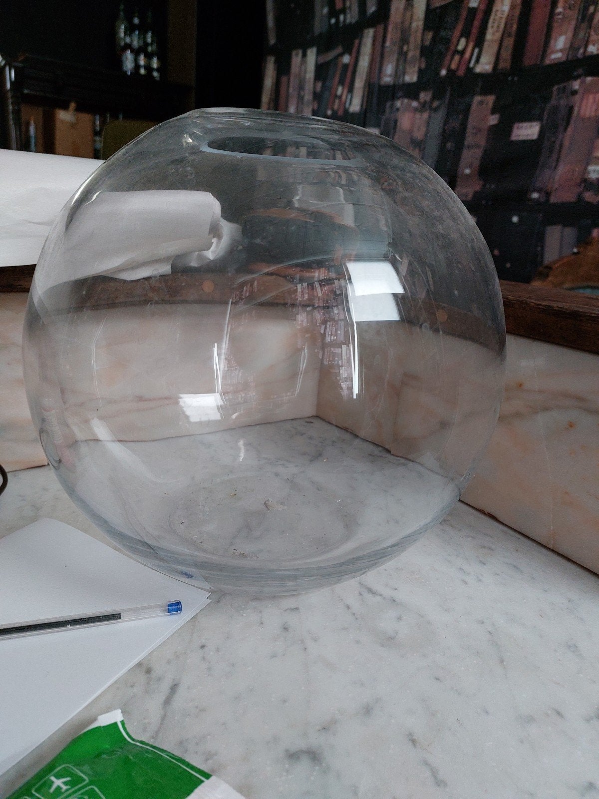 Grote bolvaas van glas - Super mooi, Huis en Inrichting, Ophalen