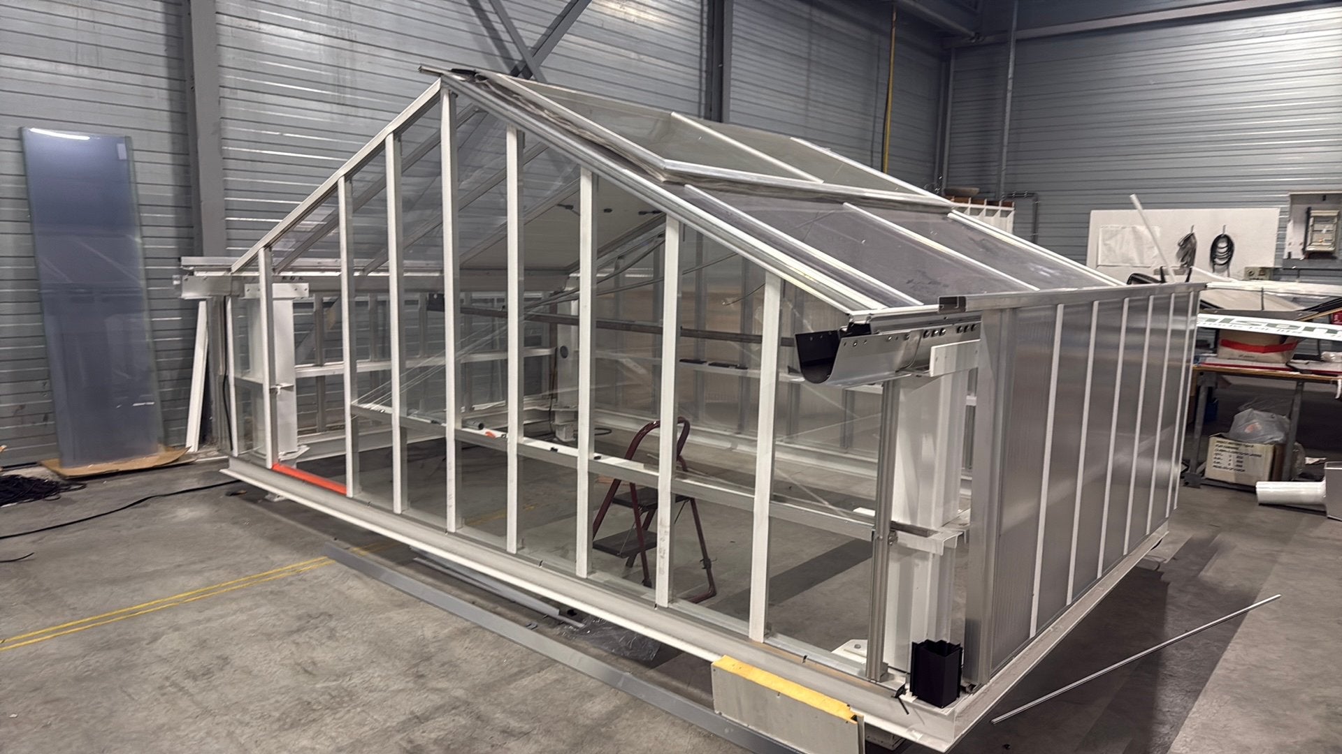 hobbykas tuinkas wit gecoat, Tuin en Terras, Ophalen, Glas, Zo goed als nieuw, Aluminium