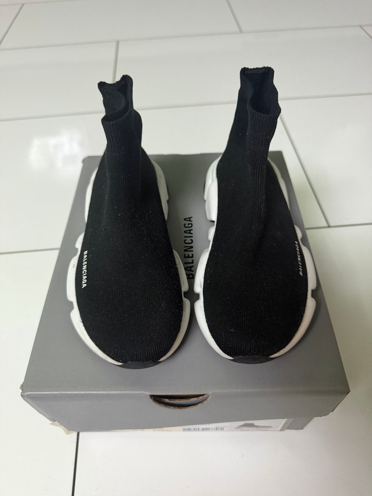 Balenciaga Speed LT Sneakers Zwart/Wit, Ophalen of Verzenden, Zo goed als nieuw