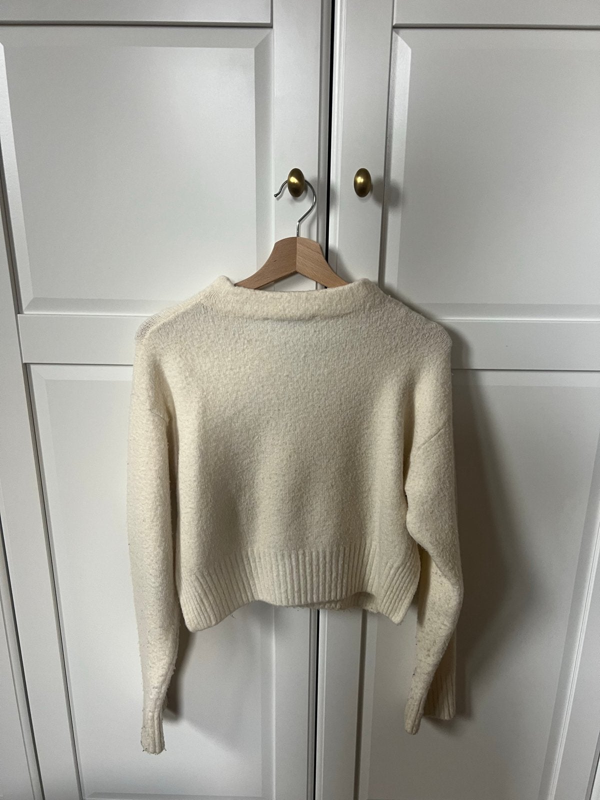 Zara Crème Cropped Trui met Zijsplitten, Ophalen of Verzenden, Zo goed als nieuw, Maat 36 (S), Wit