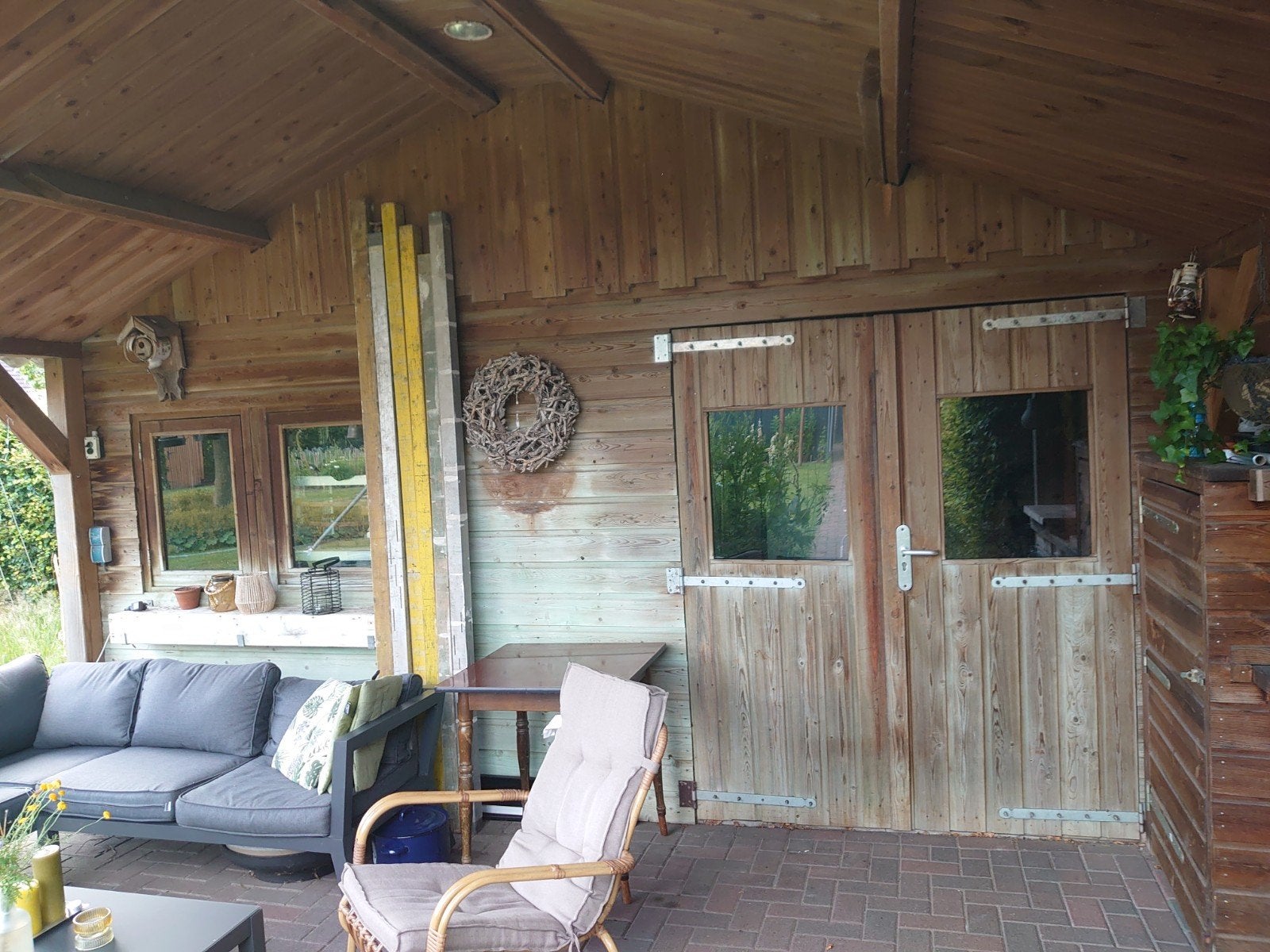 Tuinhuis/Schuur met afdak - Zelf demonteren en afhalen, Ophalen, 500 cm of meer, Met overkapping, Hout