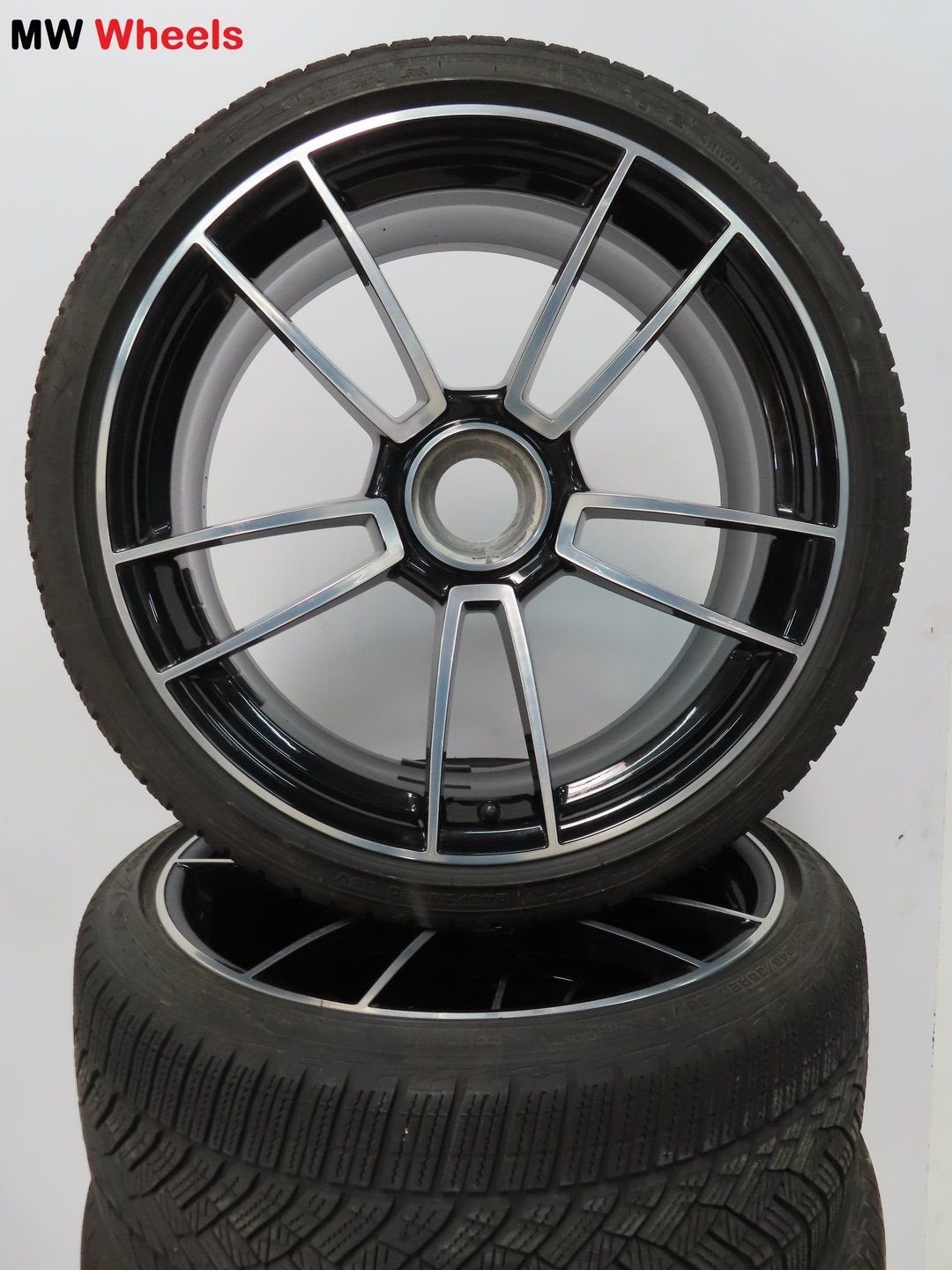 Originele Porsche 911 992 Turbo 21 inch velgen winterbanden, -, -, Banden en Velgen, 20 inch
