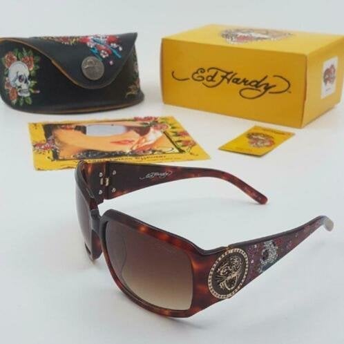 Zonnebril Ed Hardy EHS-053 61-17-125 Demi Brown - Tiger Open, Overige merken, Zonnebril, Bruin, Nieuw