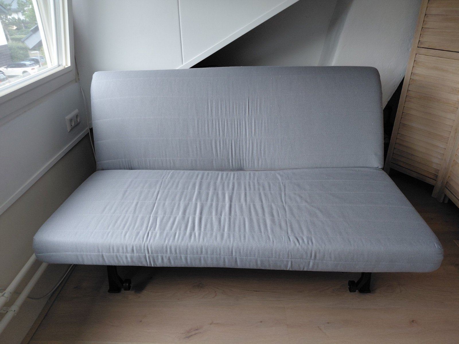 IKEA Lycksele slaapbank (tweepersoons) incl hoes & opbergbak, Huis en Inrichting, Ophalen, Gebruikt, Zwart, Twijfelaar