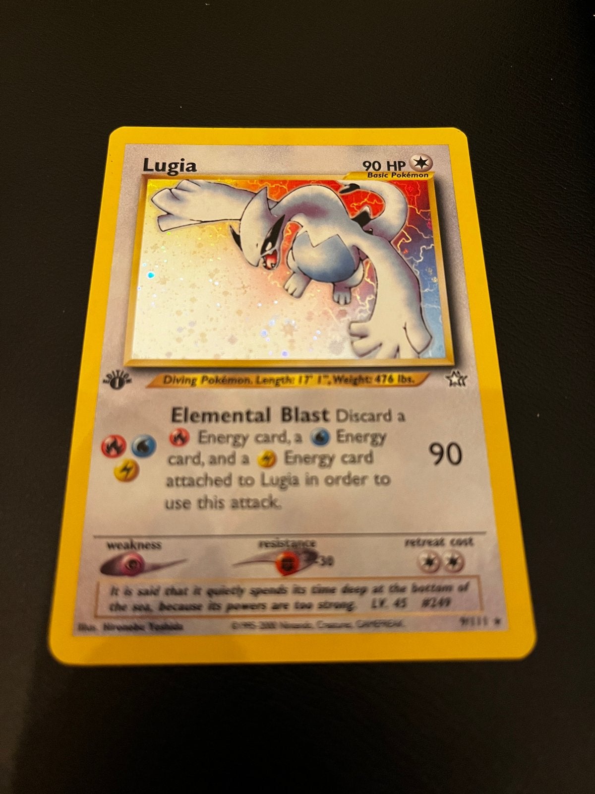 Lugia first edition 9/111 Neo Genesis Pokémon - prachtig!, Ophalen of Verzenden, Zo goed als nieuw, Losse kaart, Foil
