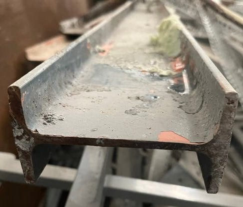 Stalen balken: I-profiel (10x5,5cm, 80x) en L-profiel (7,5x7, Ophalen, Gebruikt, IJzer