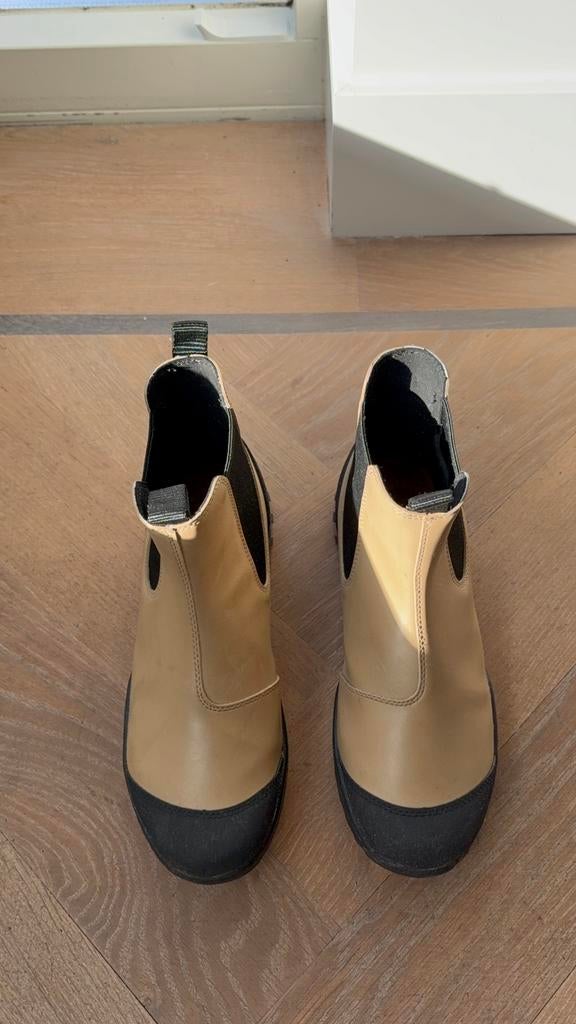 Woden ecru met zwarte laarsjes, maat 41, Beige, Overige typen, Ophalen of Verzenden, Gedragen