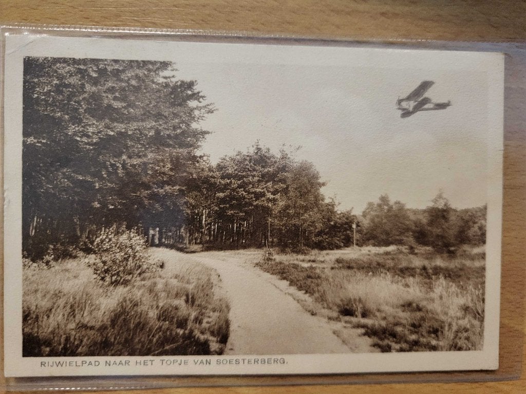 ansicht SOESTERBERG vliegtuig FOKKER Rijwielpad, Verzamelen, Ophalen, Voor 1920, Utrecht