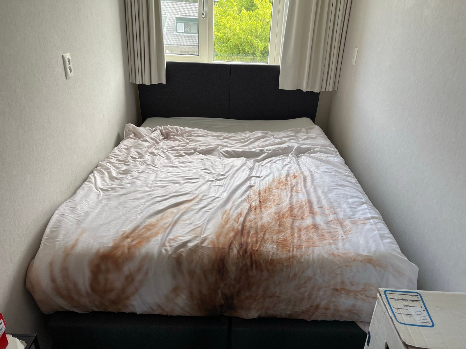 Tweepersoonsbed 160x200 met matrassen, topper en dekbed, Ophalen, Tweepersoons, Zo goed als nieuw, 200 cm