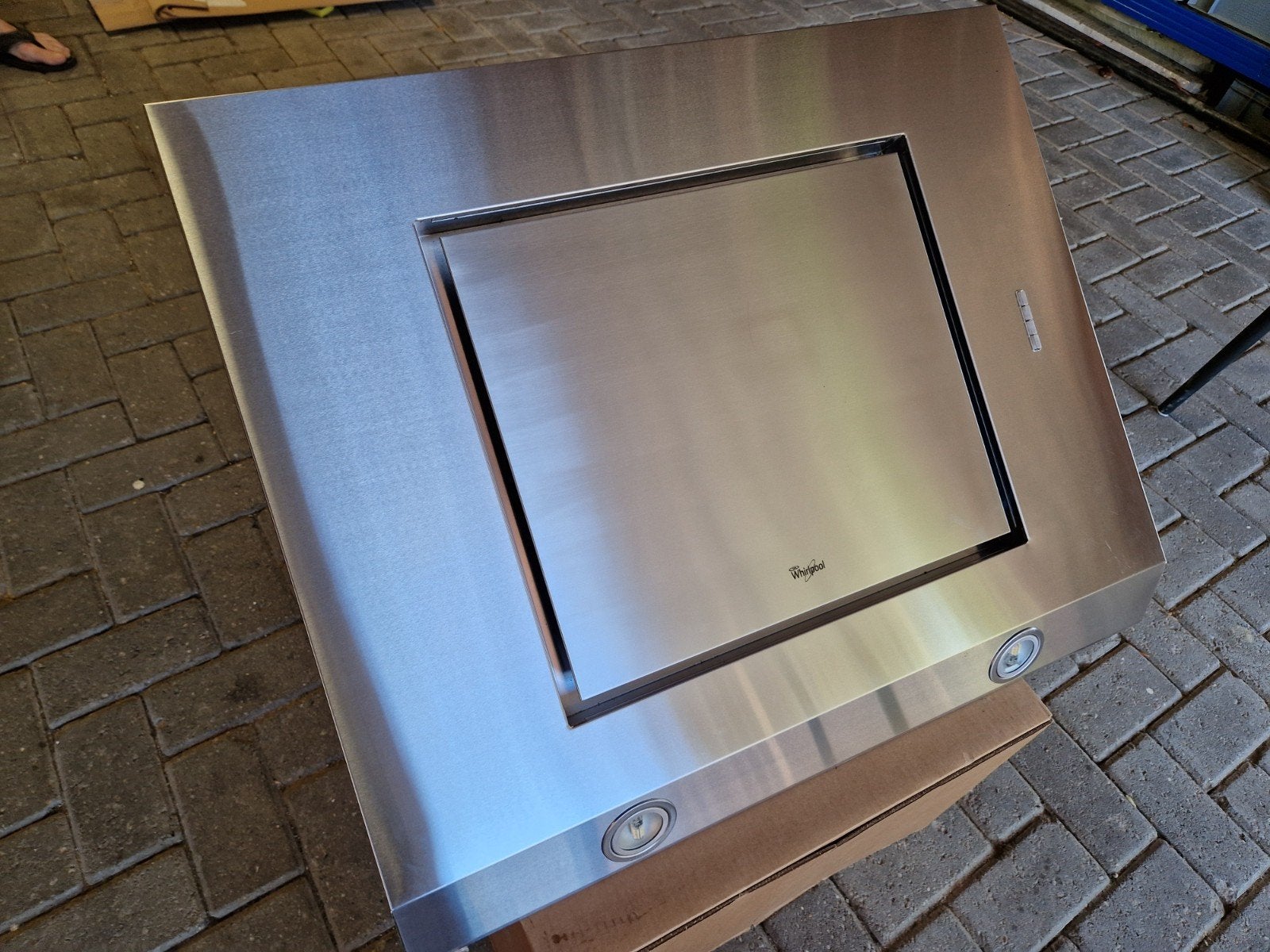Afzuigkap wand Whirlpool, Ophalen, Gebruikt, Vrijstaand, Wandschouwkap