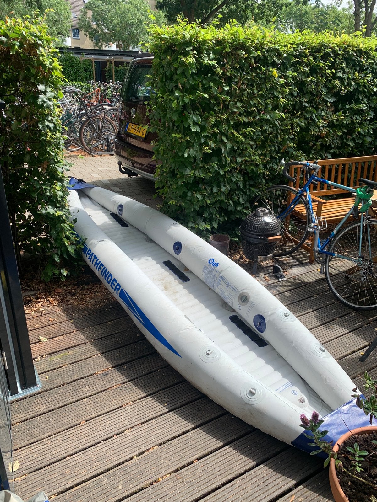 Opblaasbare tweepersoon kayak compleet met paddles, Ophalen, Opblaasbaar, Zo goed als nieuw, 2-persoons