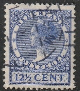 Nederland 1926 185B Wilhelmina 12,5c, Gest, Postzegels en Munten, Postzegels | Nederland, Ophalen of Verzenden, T/m 1940, Gestempeld