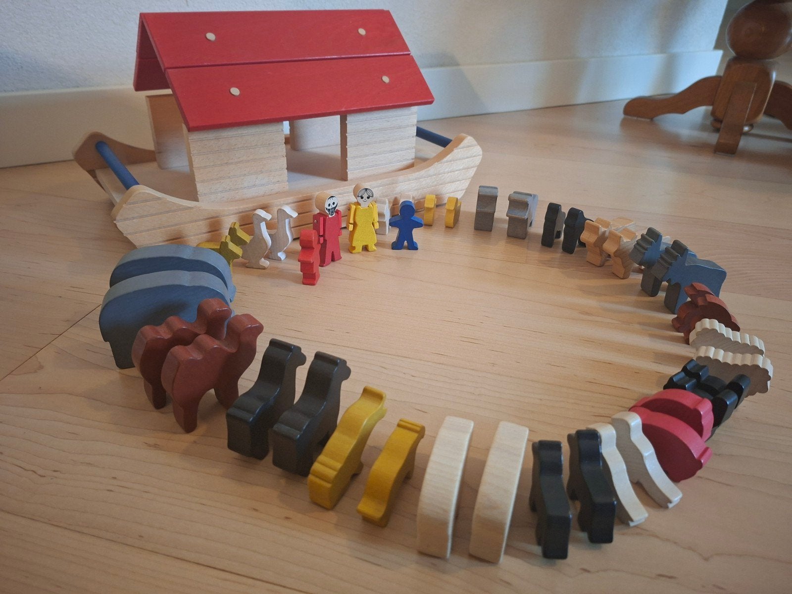 Ark van Noach, volledig van hout, merk Haba, Kinderen en Baby's, Speelgoed | Houten speelgoed, Ophalen of Verzenden, Zo goed als nieuw
