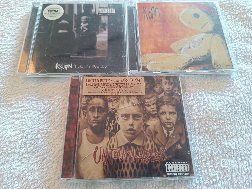 Korn – Life is peachy, Issues, Untouchables (3 albums), Ophalen of Verzenden, Gebruikt, Album