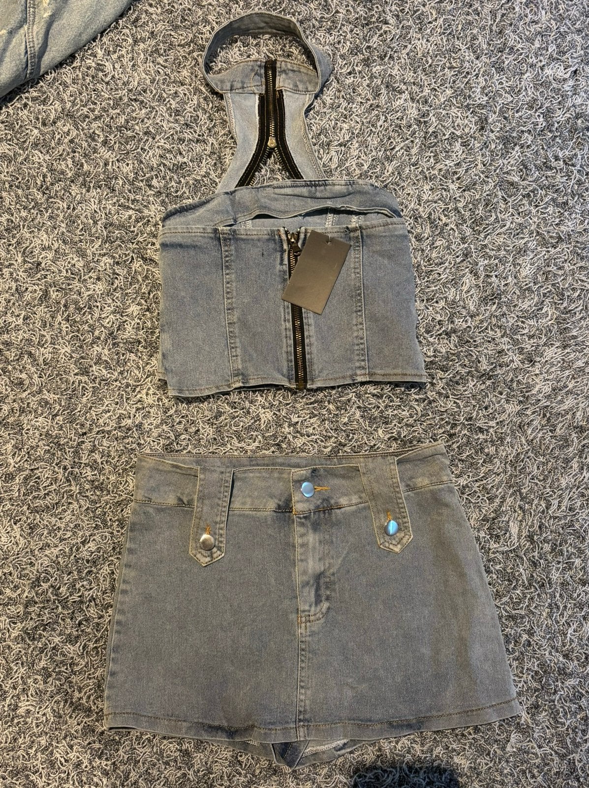 Dmz broekrokje met bijpassend top maat m valt als s. Nieuw., Overige typen, Blauw, Nieuw, Ophalen of Verzenden