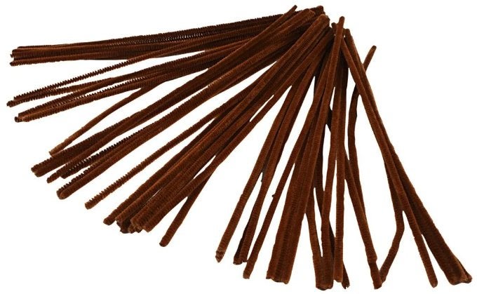Deco chenille draad bruin 50 stuks dikte 6 mm lengte 30 cm, ., Nieuw, Ophalen of Verzenden, .