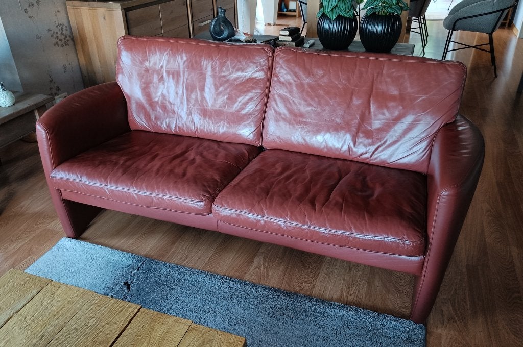 Leren bank + fauteuils van Touché 2,5 + 1 + 1, Ophalen, Gebruikt, Leer