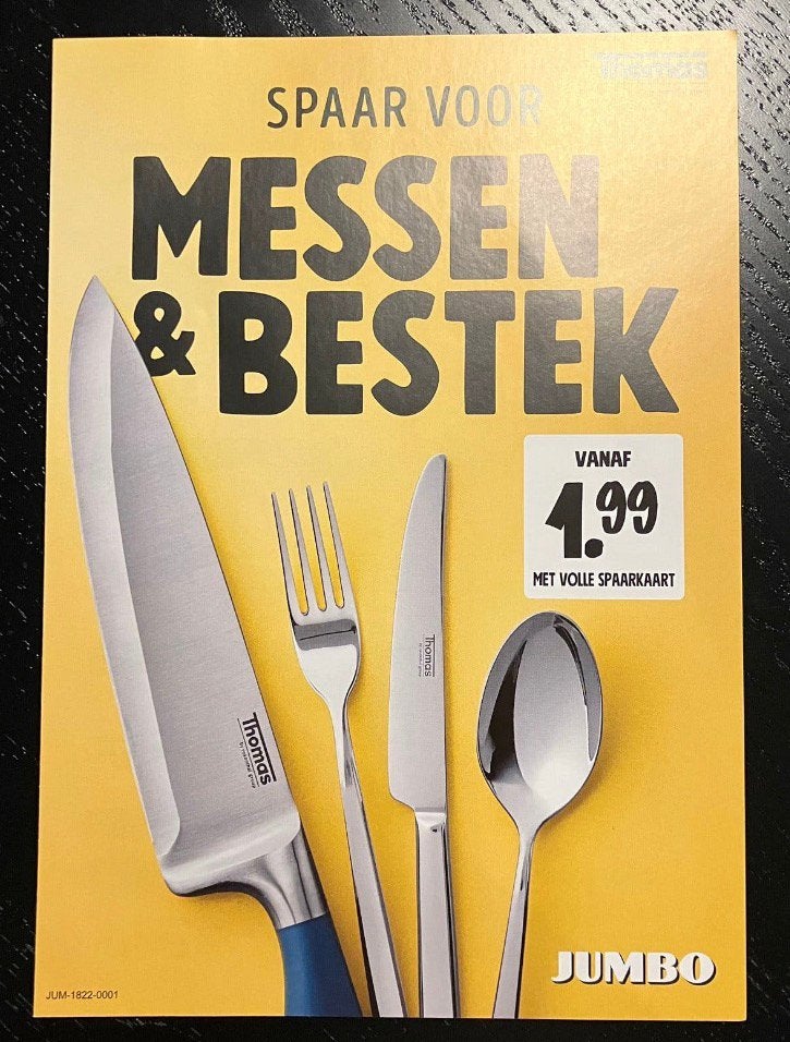 Jumbo messen & bestek zegels 3️⃣3️⃣ stuks, Jumbo, Ophalen of Verzenden