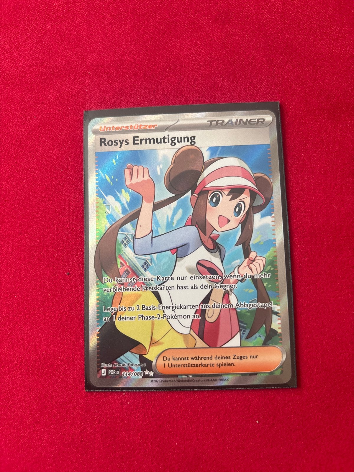 Pokémon Rosys Ermutigung 114/088 Trainer Kaart, Ophalen of Verzenden, Zo goed als nieuw, Losse kaart