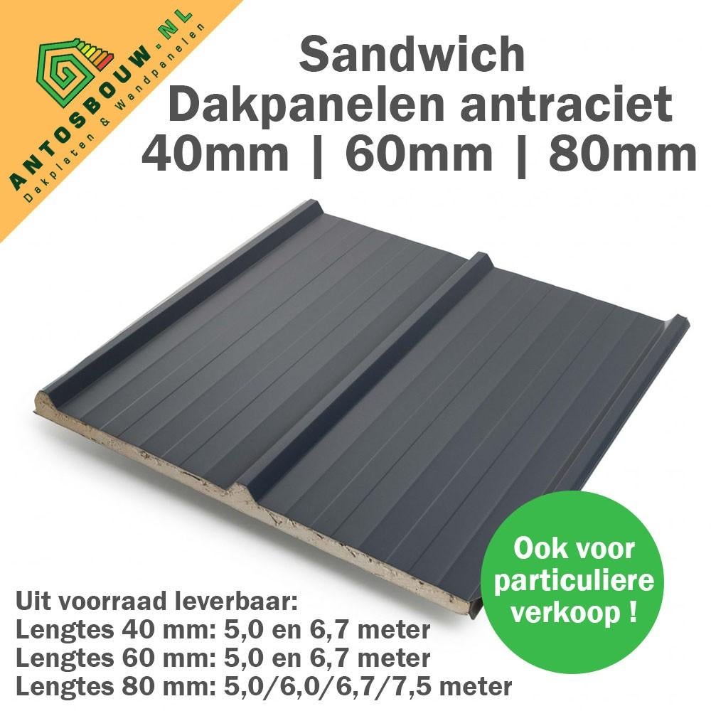 gelegenheidspartij dakpanelen A en B keus, Overige materialen, Zwart, Nieuw, 15 m² of meer