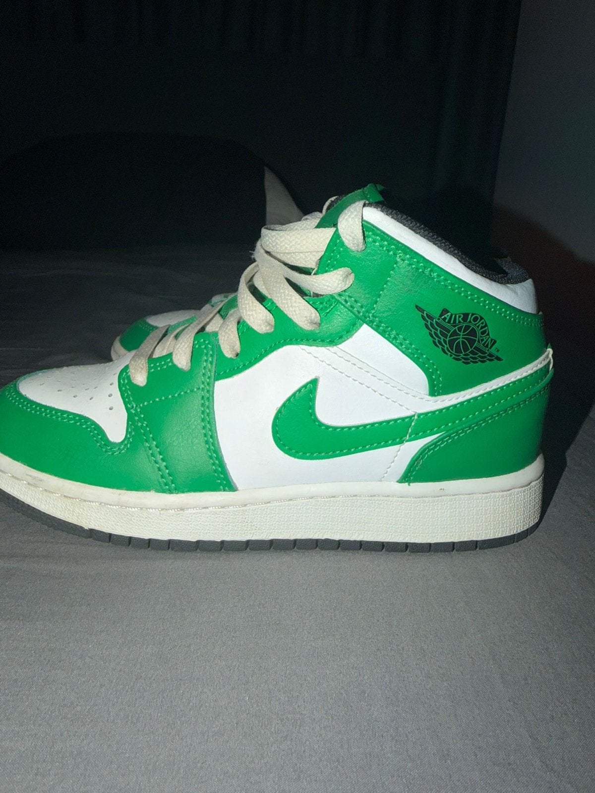 Jordan 1 Mid 'Lucky Green' sneakers, Ophalen, Gedragen, Groen, Sneakers of Gympen