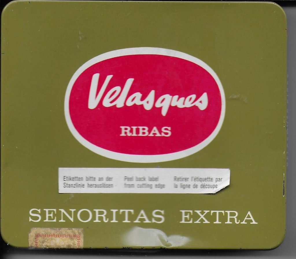 Sigaren blikje velasques ribas ( leeg)  --, Ophalen of Verzenden, Zo goed als nieuw, Koek(jes)