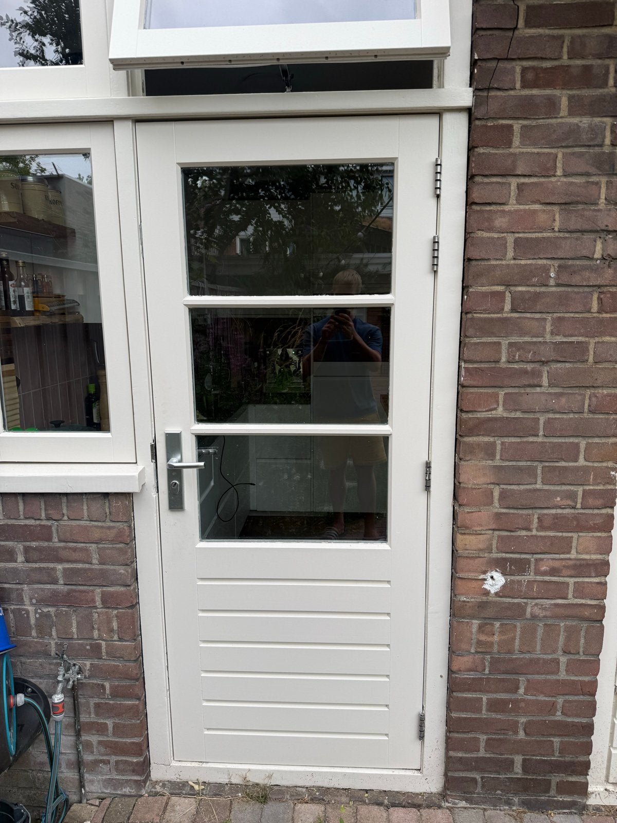 Buitendeur met driepuntsluiting, 82,5x200,5cm, 1 jaar oud, Ophalen, 80 tot 100 cm, 200 tot 215 cm, Hout