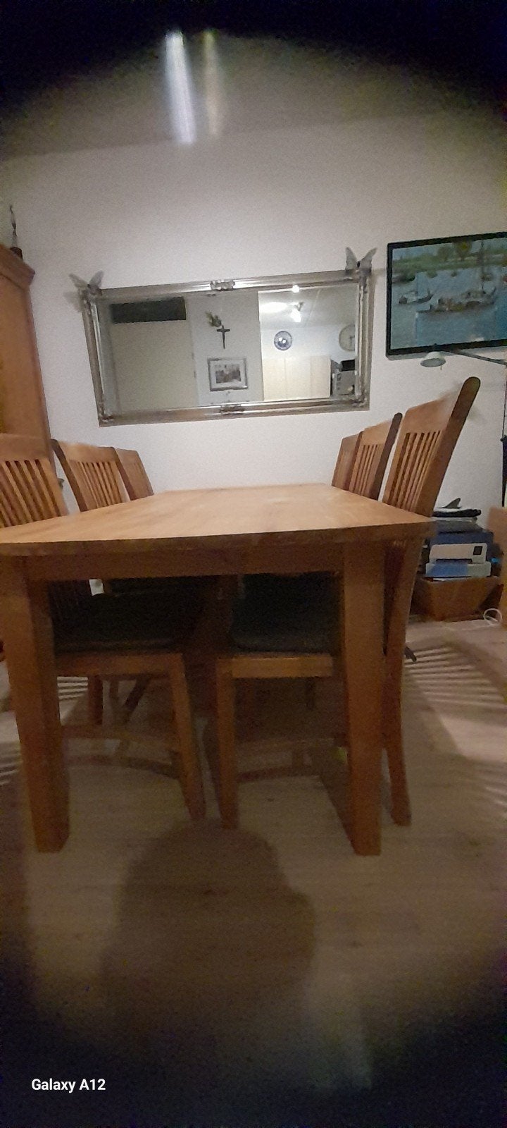6 persoons Teakhout eethoek., Huis en Inrichting, Ophalen, Gebruikt, 4 tot 6 stoelen