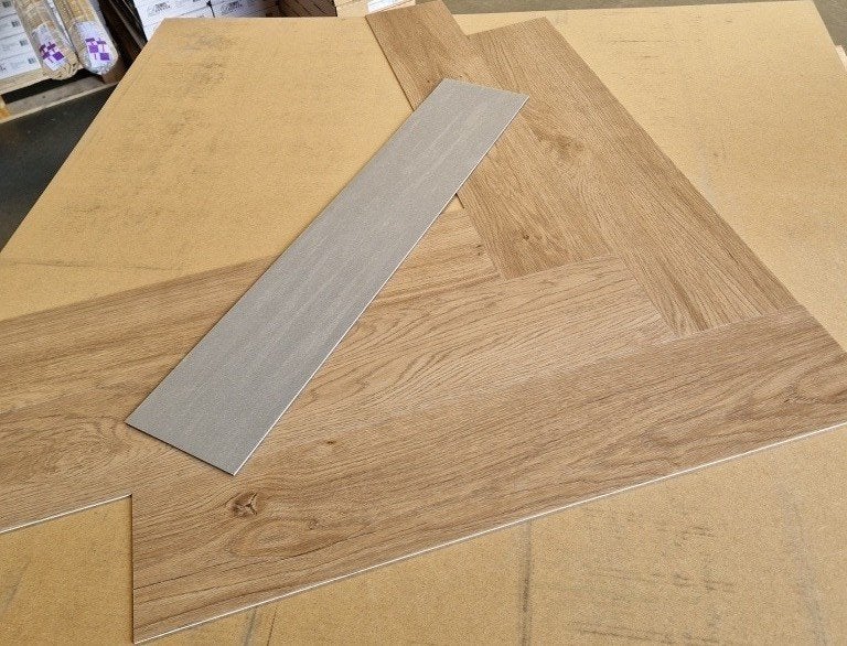 Restpartij 34,8 m2 Plak PVC OTIUM Jade Herringbone 94645, Ophalen, Otium at Home, Nieuw, 25 tot 50 m²