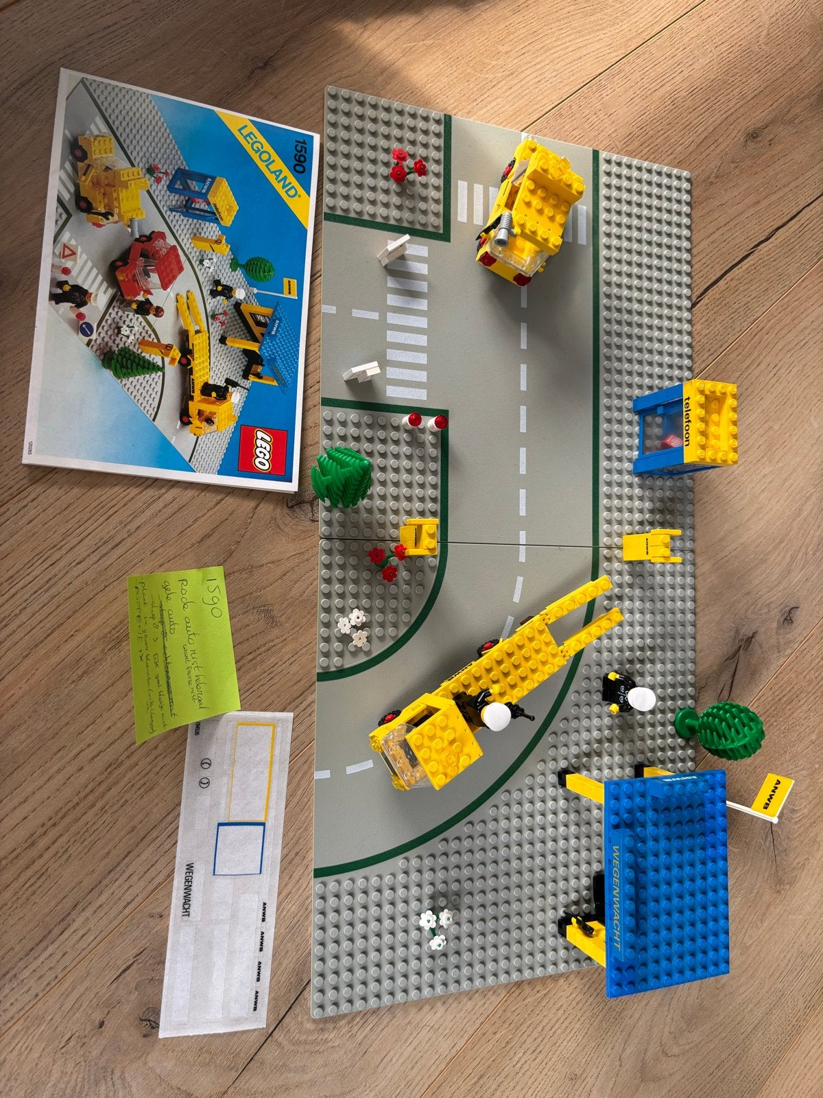 9989) Lego Legoland 1590 ANWB Wegenwacht met grondplaat, Gebruikt, Lego, Ophalen of Verzenden, LEGOLAND