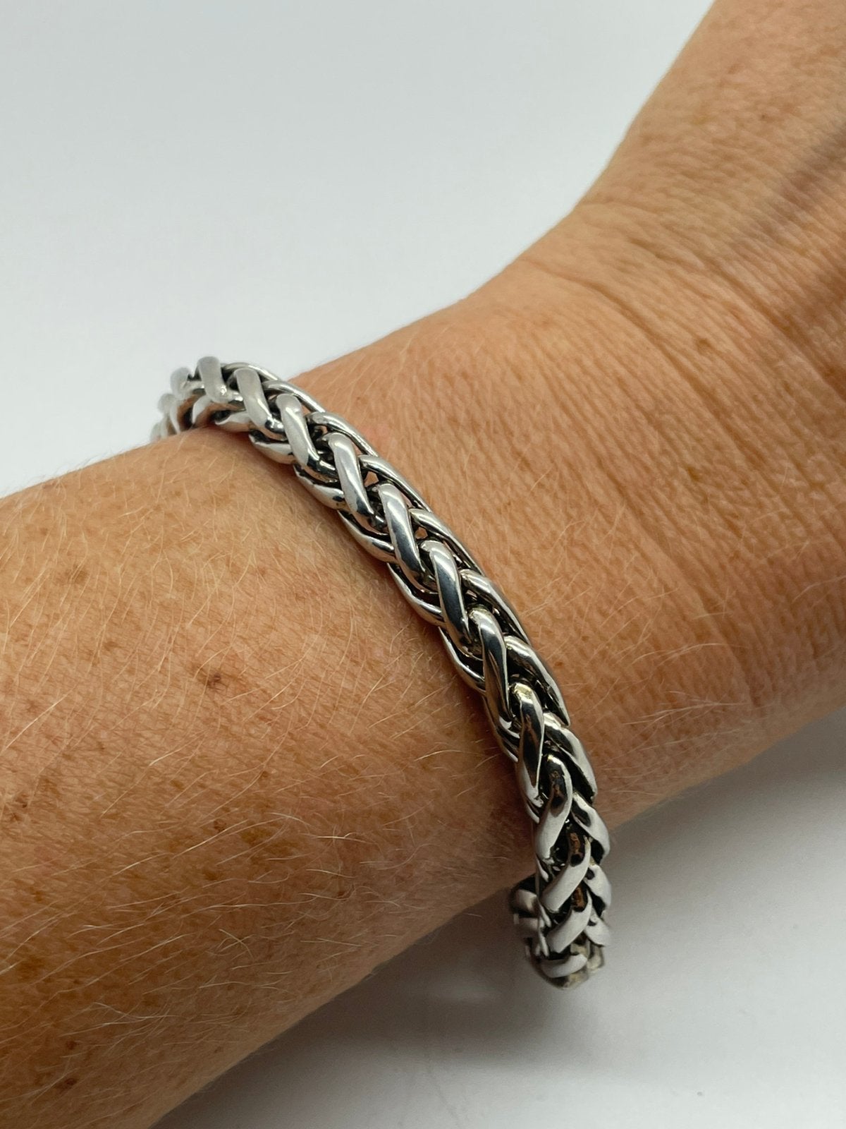 G122 Prachtige zilveren vossenstaart armband, Ophalen of Verzenden, X, Zilver, Zilver
