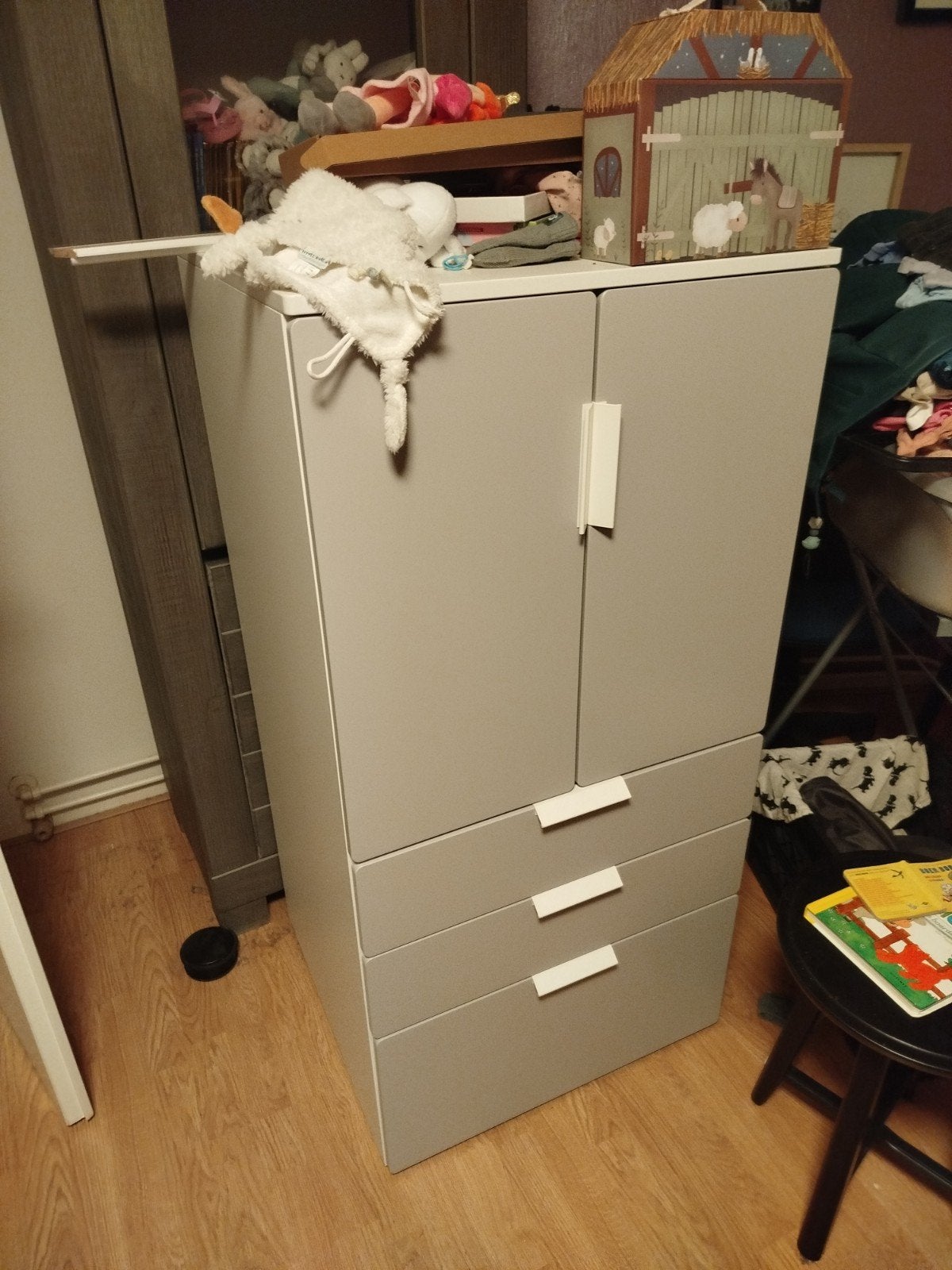 IKEA SMÅSTAD / PLATSA kasten grijs – lades + planken, Ophalen, Zo goed als nieuw, Modern