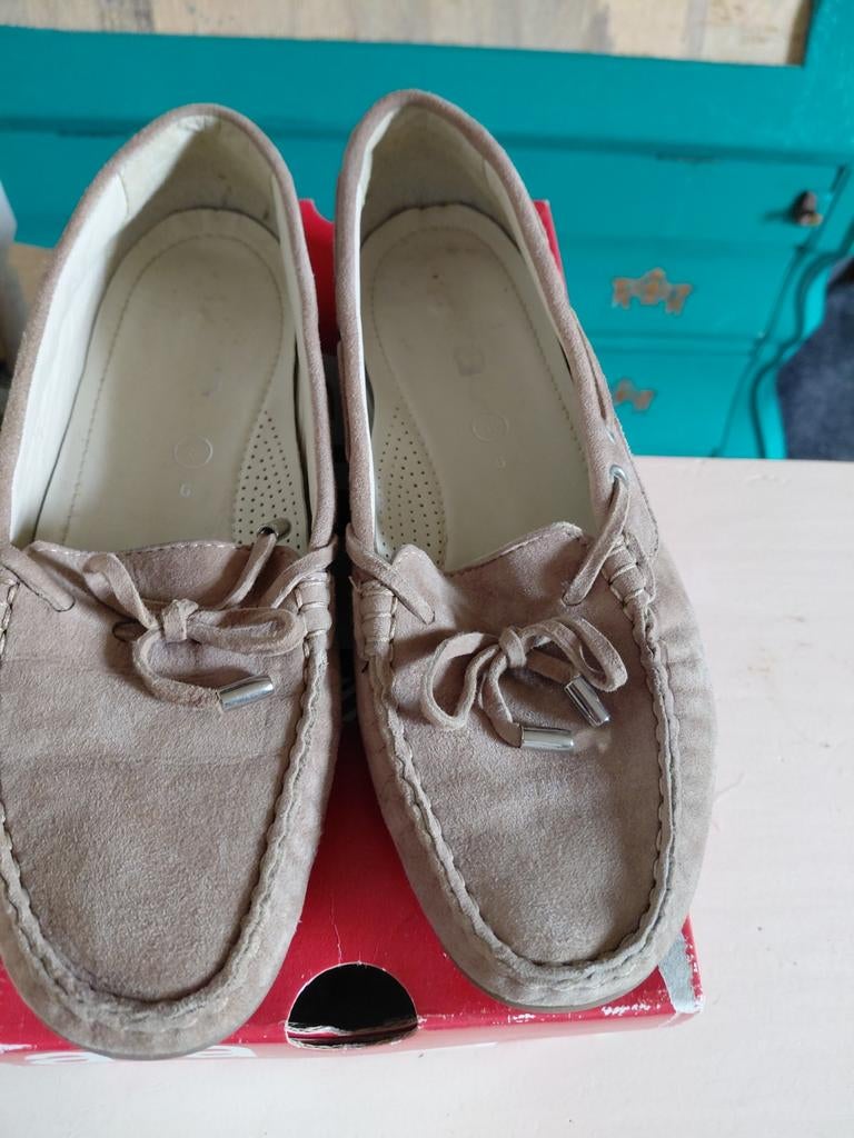 Ara boot schoenen instappers leer suède maat 6, Ophalen, Zo goed als nieuw, Beige, Instappers