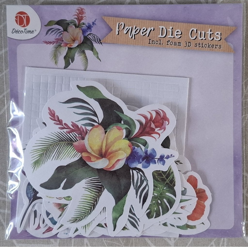 Paper Die Cuts - Tropische Bloemen en Bladeren, Hobby en Vrije tijd, Ophalen of Verzenden, Nieuw, Natuur, Overige typen