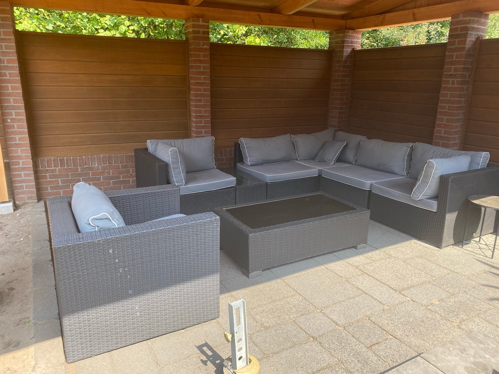 loungeset van Garden impressions met tafel en extra stoel, Ophalen, Gebruikt, 6 zitplaatsen, Loungeset
