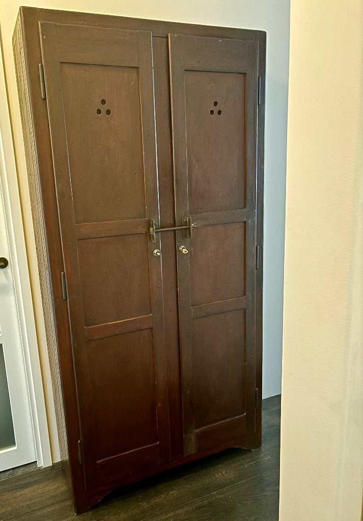 Houten Franse Lockerkast H198xB98xD37.5 cm, babykamer enz., Ophalen, Gebruikt, Gemaakt in Frankrijk voor de 1e wereldoorlog, rond 1910