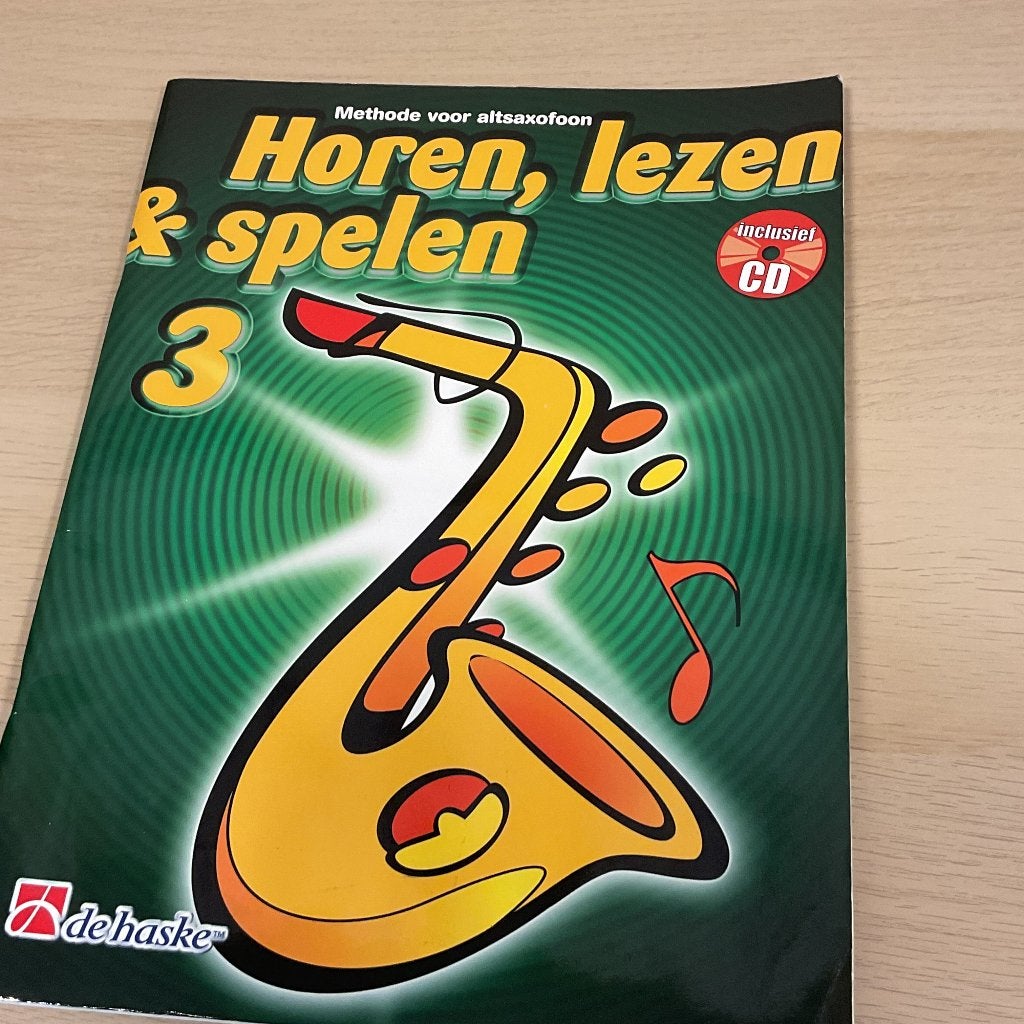 Muziekboek saxofoon horen lezen spelen 3, Ophalen, Zo goed als nieuw, Jazz, Saxofoon