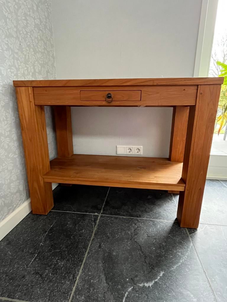 Sidetable teakhout, Huis en Inrichting, Tafels | Sidetables, Ophalen, Gebruikt, 100 tot 150 cm, Teakhout