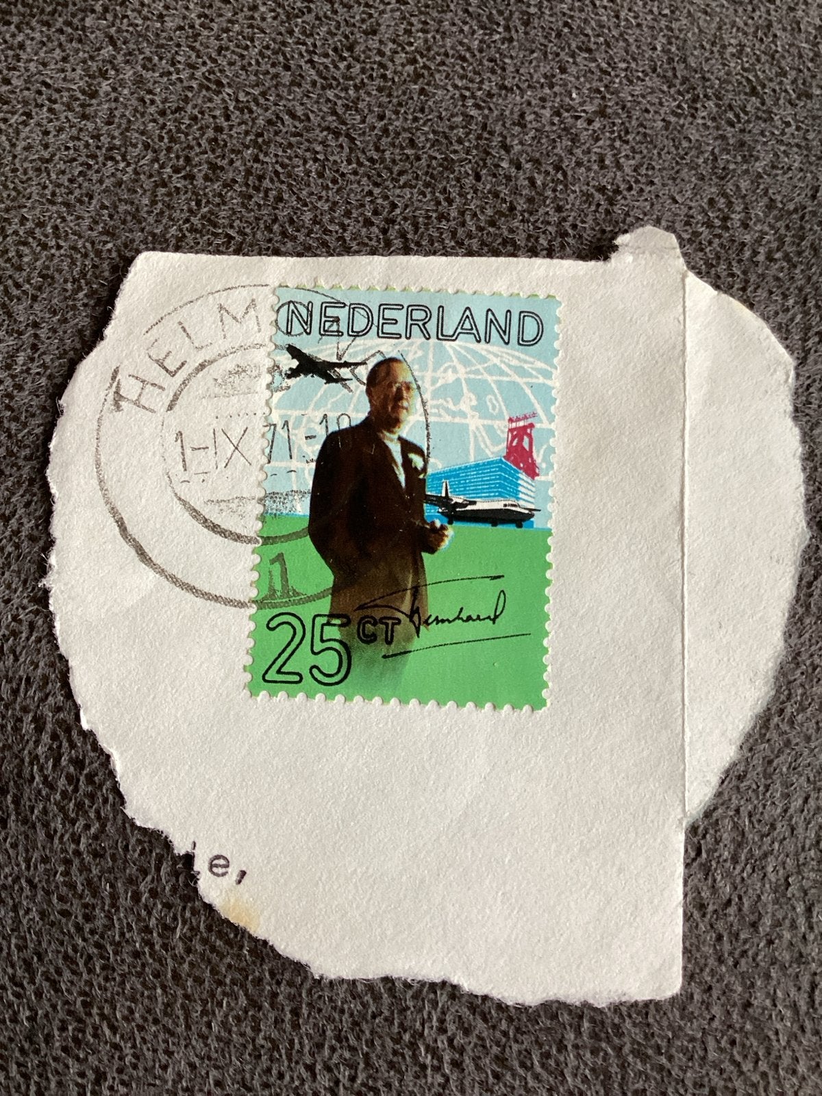 Nederlandse postzegel Prins Bernhard 1971 Helmond, Ophalen of Verzenden, Na 1940, Gestempeld