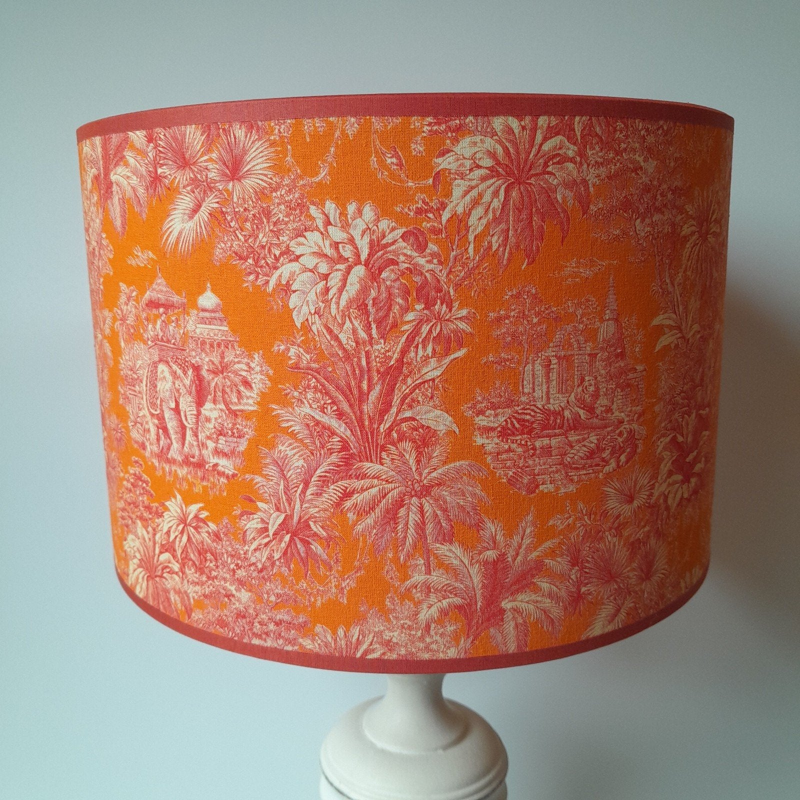 Lampenkap Canovas stijl oranje rood roze groen blauw, Tafellamp, Rond, Nieuw, Goud
